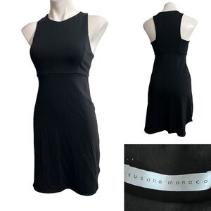 Susana Monaco dress sz Sm Classic Black Mini sleeveless stretch